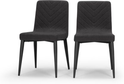 An Image of Set of 2 Lex Dining Chairs, Midnight Black