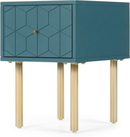 An Image of Hedra Bedside, Blue and Brass