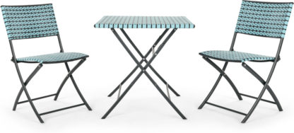 cfee59fb11ee9e6e3df74477d4379e1dfe4d382f5dceee2a4c1480b64595455c.jpg An Image of Pya Bistro Set, Cadillac Blue and Black