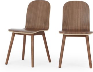An Image of Set of 2 Universal dining chairs, walnut