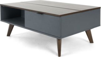 An Image of Aveiro Coffee Table, Dark Stain Oak and Grey