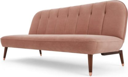 An Image of Margot Click Clack Sofa Bed, Blush Pink Velvet