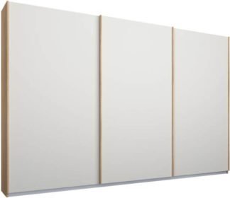 An Image of Malix 3 door 270cm Sliding Wardrobe, Oak frame,Matt White doors , Classic Interior
