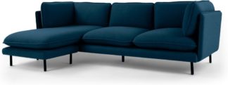 An Image of Wes 3 Seater Chaise End Corner Sofa, Elite Teal