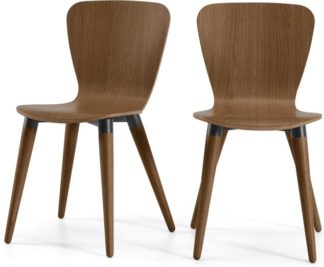 An Image of Set of 2 Edelweiss Dining Chairs, Walnut and Black
