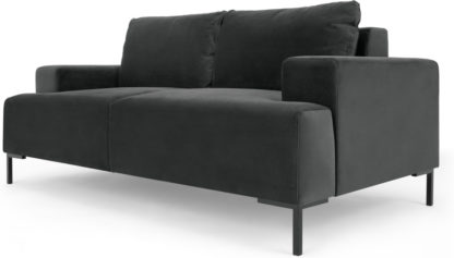 d1abaa537d28468f3a68dfffc23d5e15d9660900902dd22c5da5be232445db62.jpg An Image of Frederik 2 Seater Sofa, Midnight Grey Velvet