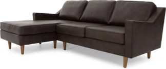 An Image of Dallas Left Hand Facing Chaise End Corner Sofa, Oxford Brown Premium Leather