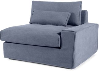 An Image of Trent Loose Cover Modular Right Hand Facing Sofa Arm, Washed Blue Cotton