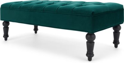 An Image of Bouji Ottoman, Seafoam Blue Velvet