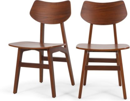 An Image of 2 x Jacob Dining Chairs, Natural Walnut