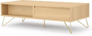 An Image of Elona Coffee Table, Oak & Brass