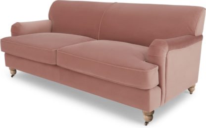 An Image of Orson 3 Seater Sofa, Vintage Pink Velvet