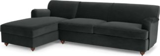 An Image of Orson Left Hand Facing Chaise End Sofa Bed, Velvet Midnight Grey