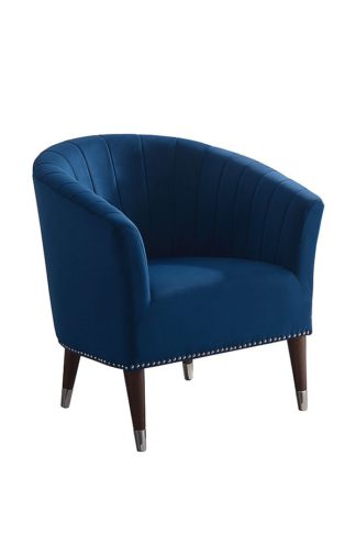 An Image of Bellini Armchair Ink Blue Velvet