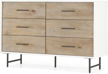 An Image of Ocanda Wide Chest Of Drawers, White & Pine