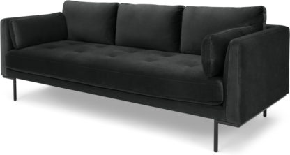 An Image of Harlow 3 Seater Sofa, Midnight Grey Velvet