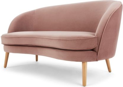 An Image of Gertie 2 Seater Sofa, Vintage Pink Velvet