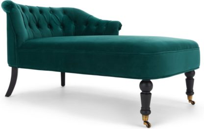 An Image of Bouji Right Hand Facing Chaise Longue, Seafoam Blue Velvet