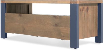 An Image of Bala Media Unit, Solid Wood and Blue