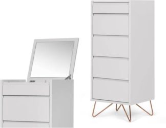 An Image of Elona vanity chest of drawers, grey and copper