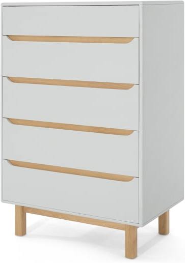 An Image of Jayden Tall Chest of Drawers, Grey & Oak