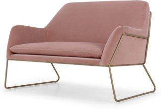 An Image of Frame Loveseat, Blush Pink Cotton Velvet & Brass