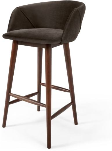 da8823a763d2deaf73a541d2373afa83cccb868f00e1218a5feb4ad16009219a.jpg An Image of Lule Bar Stool, Otter Grey Velvet