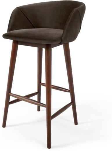 An Image of Lule Bar Stool, Otter Grey Velvet  