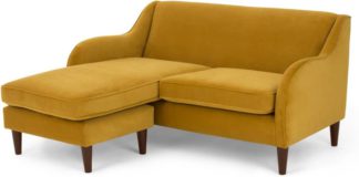 An Image of Helena Chaise End Corner Sofa, Plush Turmeric Velvet