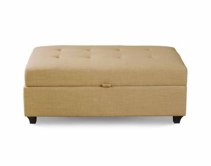 An Image of Leon Upholstered Ottoman - Latte