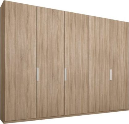 dc9738503da7f9ede57bb8f78e1be01b4eca3b18a4f8472b4aa3ccfde5dc1831.jpg An Image of Caren 5 door 250cm Hinged Wardrobe, Oak Frame, Oak Doors, Standard Interior