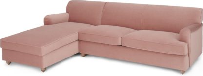 An Image of Orson Left Hand Facing Chaise End Sofa Bed, Vintage Pink Velvet