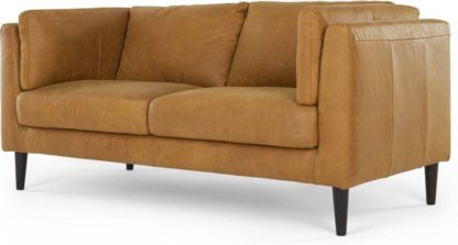 An Image of Lindon Large 2 Seater Sofa, Outback Tan Leather