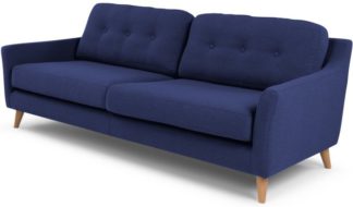 An Image of Rufus 3 Seater Sofa, Dark Cobalt Blue