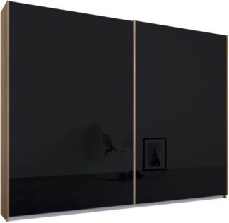 An Image of Malix 2 door 225cm Sliding Wardrobe, Oak frame,Basalt Grey Glass doors , Premium Interior