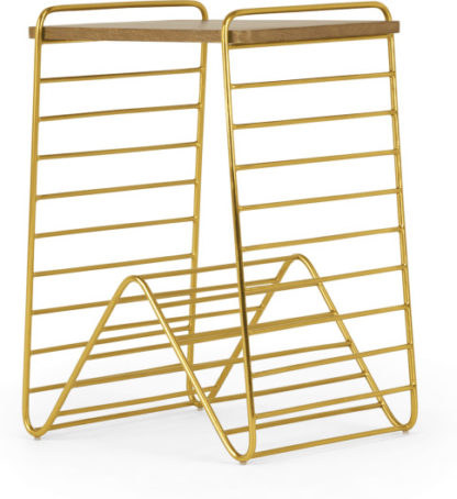 An Image of Dena Bedside Table, Brass and Mango