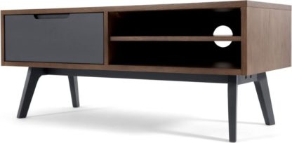 An Image of Jenson Media Unit, Dark Oak and Grey