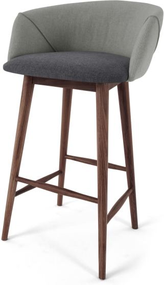 An Image of Lule Bar Stool, Marl grey and Hail Grey