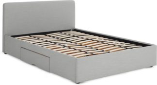 An Image of Kida King size Storage Bed with Drawers, Pluto Grey weave