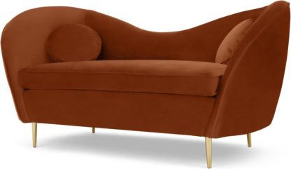 An Image of Kooper 2 Seater Sofa, Nutmeg Orange Velvet