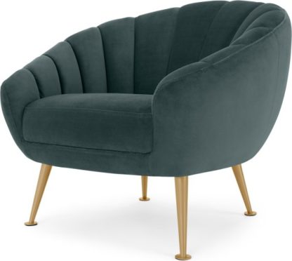 An Image of Primrose Accent Armchair, Marine Green Velvet