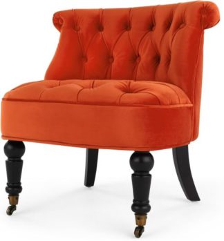 An Image of Bouji Accent Chair, Flame Orange Velvet
