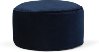 An Image of Lux Velvet floor cushion, Navy Velvet