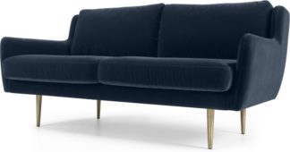 An Image of Simone 2 Seater Sofa, Navy Cotton Velvet
