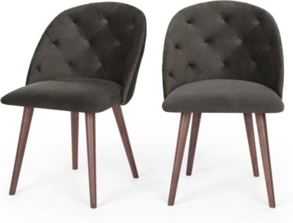 e434073ae958803ccec8cd9c4a855a3db24f80779845bc09c20a5a8d1069ad3e.jpg An Image of Set of 2 Clarris Dining Chairs, Otter Grey Velvet