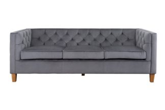 An Image of Miasto 3 Seater Sofa Storm Grey Velvet