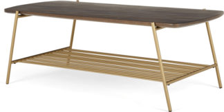 An Image of Bortolin Coffee Table, Mango Wood and Brass