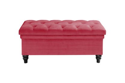 An Image of Bursnell Upholstered Ottoman - Cranberry