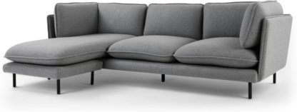 An Image of Wes 3 Seater Chaise End Corner Sofa, Elite Grey