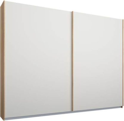 An Image of Malix 2 door 225cm Sliding Wardrobe, Oak frame,Matt White doors , Classic Interior